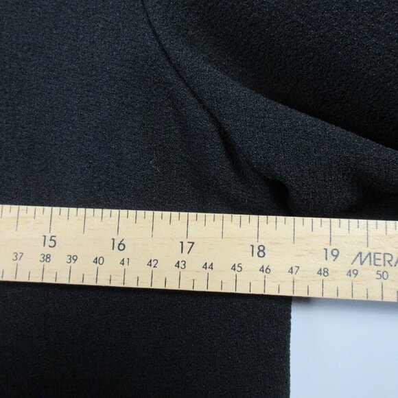 Club Monaco Crepe Mini Dress 6 Black 3/4 Ruffle Sleeve Lined Shift Luxury 424 - Picture 10 of 10